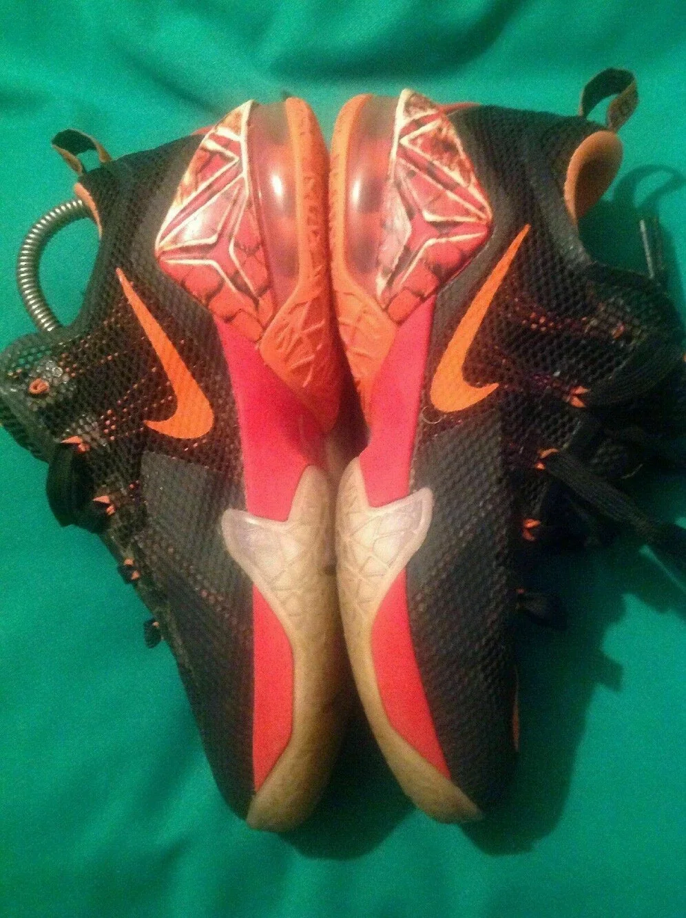 NIKE LEBRON 12 XII BOYS LOW BLACK SILVER ORANGE SNEAKERS 744547-004 SZ 6Y
